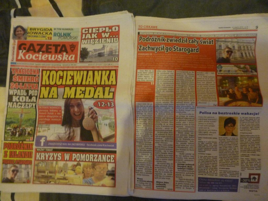 My feature in the Gazeta Kociewska, Starogard Gdanski, POLAND