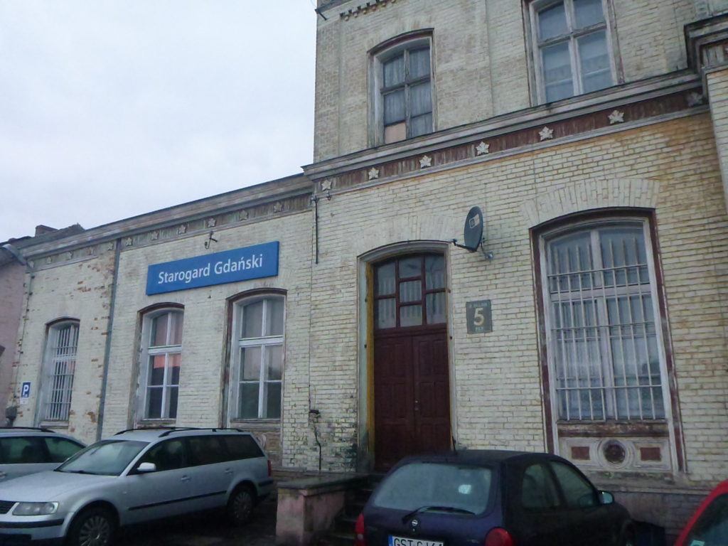 There is a train station in Starogard Gdanski but I arrived by bus on my first visit.