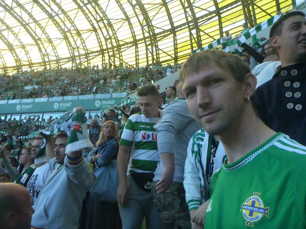 Watching Lechia Gdansk near my old flat in Brzezno, Gdansk