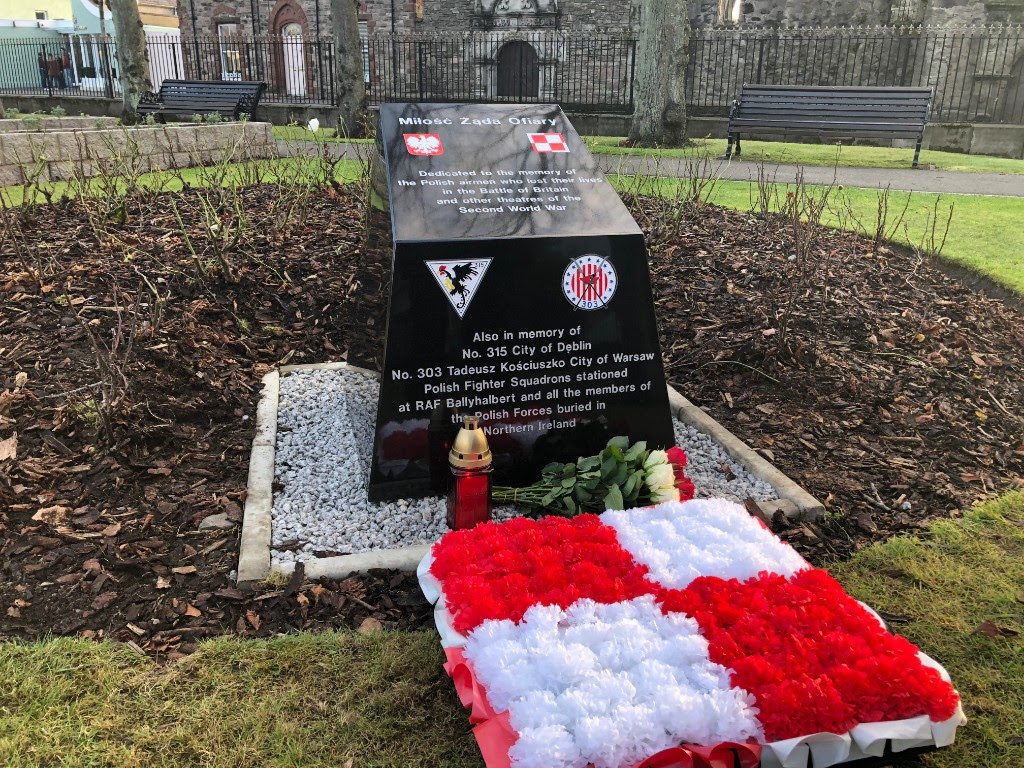 Memorial tribute to Polish soldiers from World War II in Northern Ireland following the service at Ballyhalbert