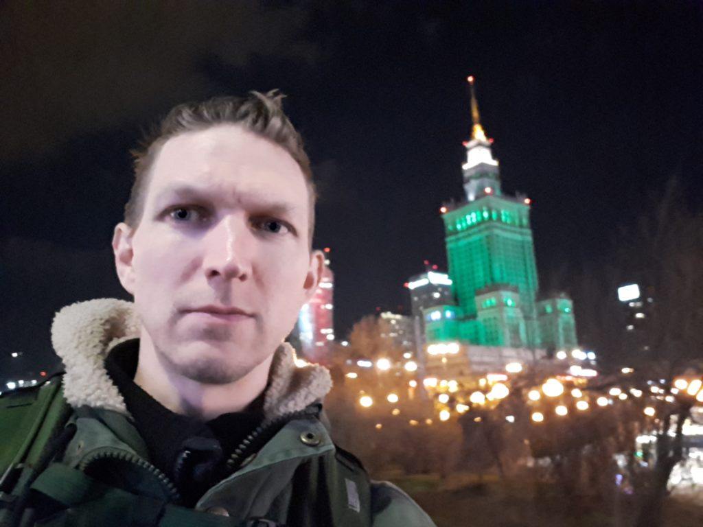 Touch of the Irish: Warszawa's famous Palace of Culture and Science all lit up on Saint Patrick's Day 2019