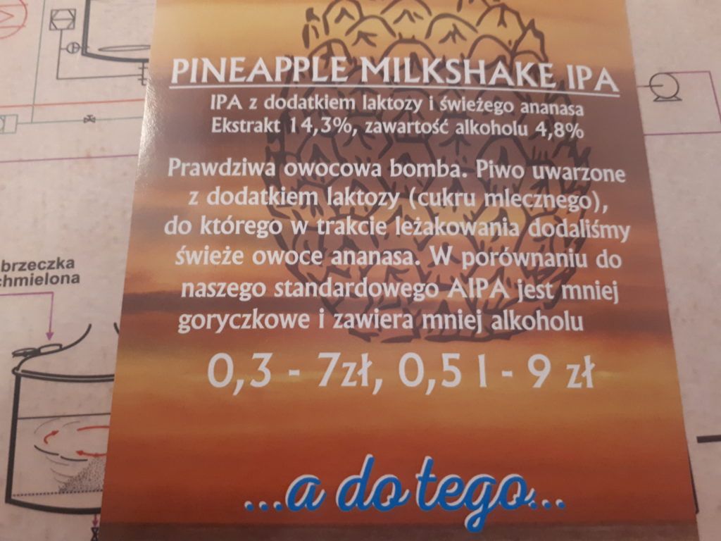 Pineapple Milkshake IPA at Browar Tumski, Płock, Poland