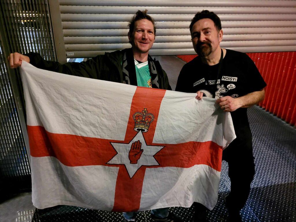 Travelling Northern Ireland Flag meets Andy Cairns